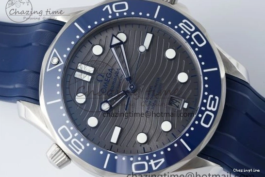 0305 SmartChoice Seamaster Diver 300M ZF 1:1 Best Edition Blue Ceramic Gray Dial on Blue Rubber Strap A 7735